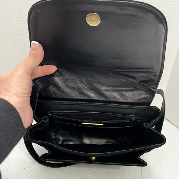 90s VINTAGE STUART WEITZMAN CROSSBODY BAG IN LEATHER/SUEDE AND BROWN CROC FLAP - Picture 7 of 11